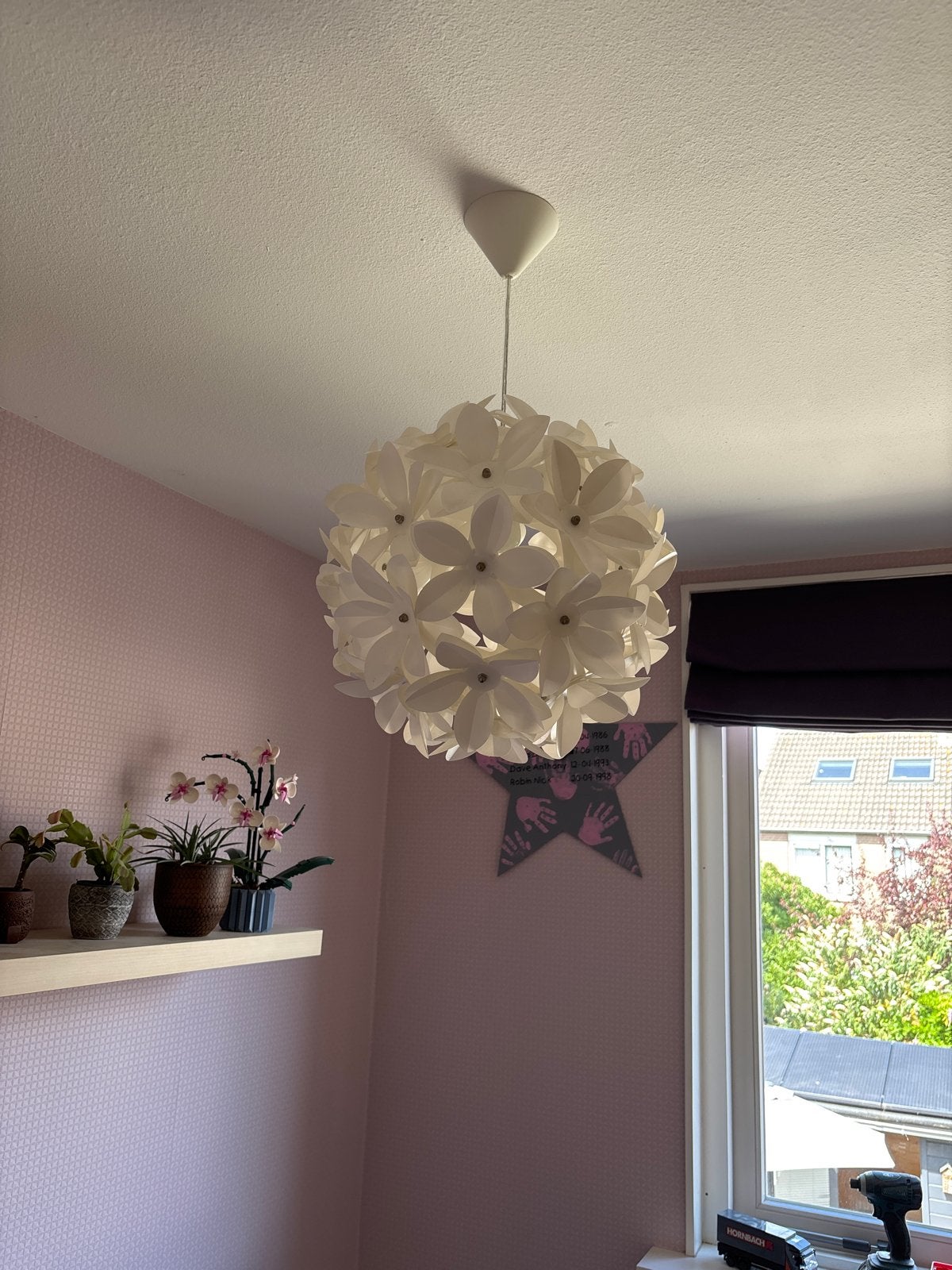 IKEA Maskros Plafondlamp - Bloemen Design, Ophalen, Gebruikt, Kunststof, E27 (groot)