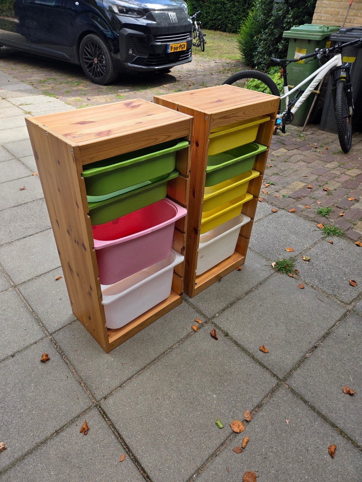2 opbergkasten kinderspeelgoed, Ophalen, Minder dan 50 cm, Gebruikt, Minder dan 100 cm