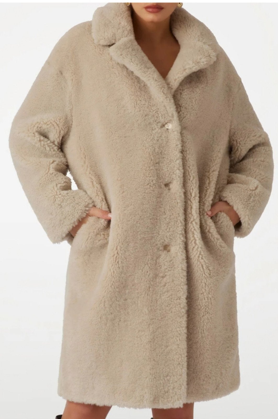 GUESS ECO NIEUWE Alina teddy coat mt XL Cemento, Kleding | Dames, Ophalen, Maat 46/48 (XL) of groter, Nieuw, Grijs