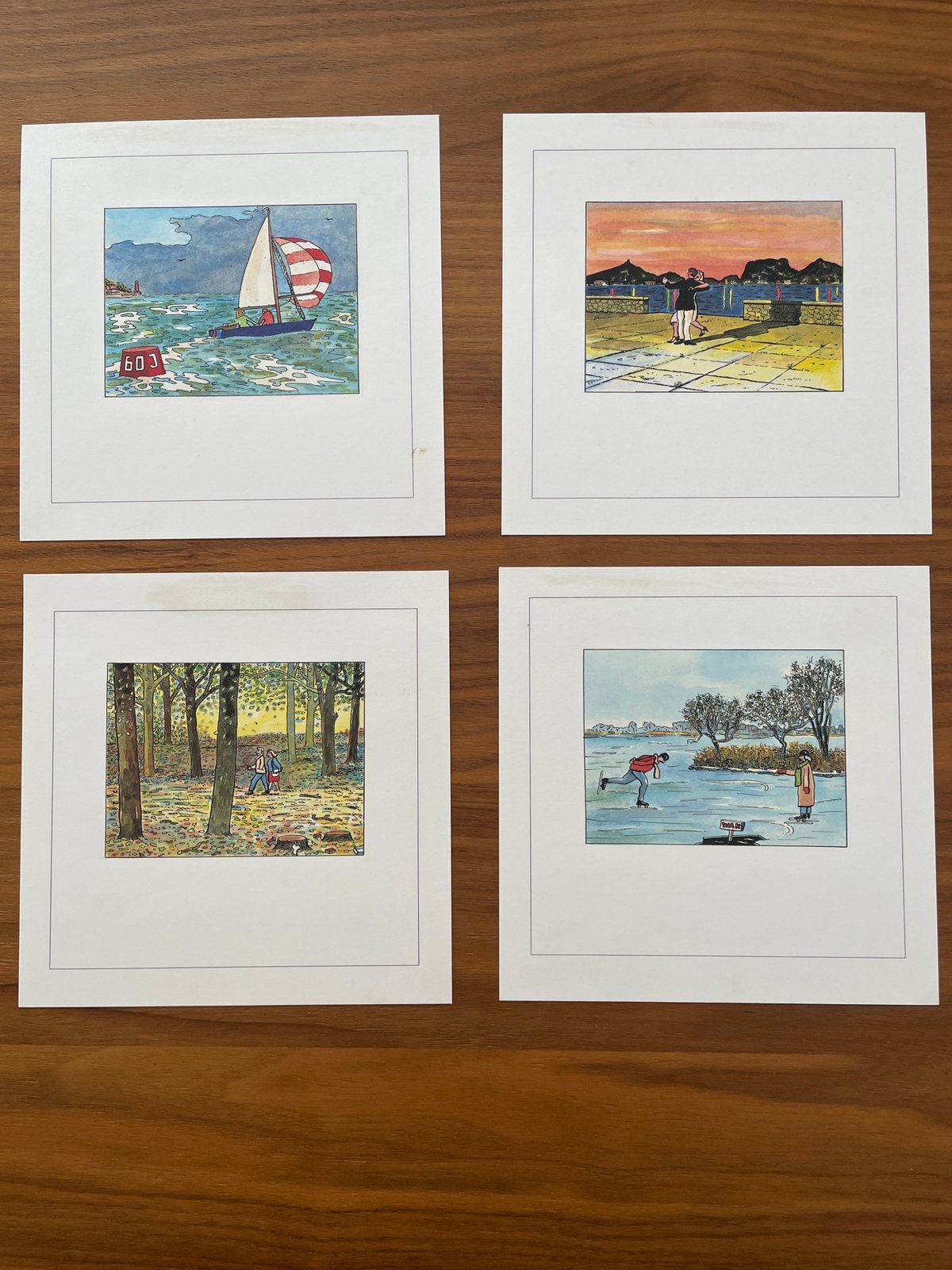 Serie van 4 tekeningen van Willem van Malsen (1940-2005), Ophalen of Verzenden, Portret en Figuren