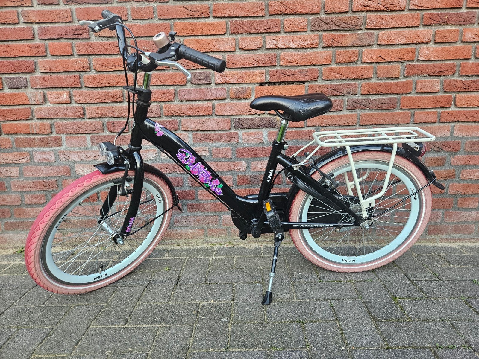 Alpina Girlpower kinderfiets 20 inch - Zwart/Roze, Fietsen en Brommers, Ophalen, Terugtraprem, Alpina, 16 tot 20 inch