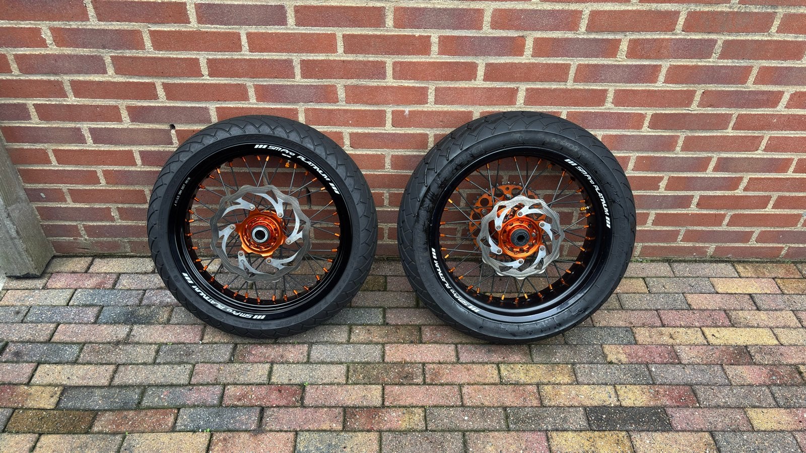 SMPro Platinum Supermoto Wielen - Oranje Naven, Ophalen, Gebruikt