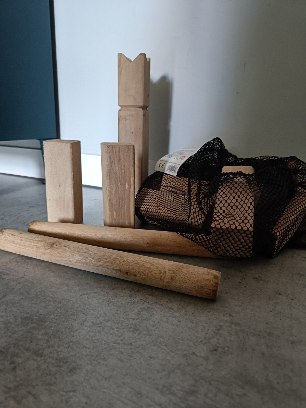 Houten Kubb spel - Compleet en klaar voor gebruik, Ophalen of Verzenden, Gebruikt