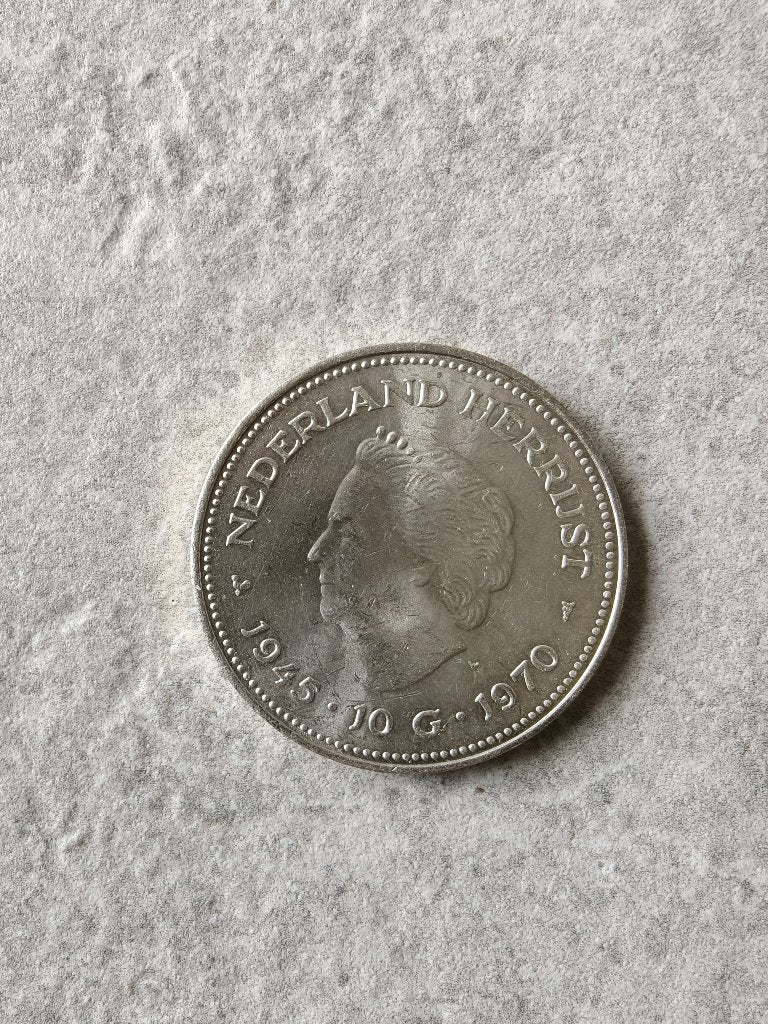 Zilveren Tientje, Koningin Juliana, Zilver, Ophalen of Verzenden, Losse munt