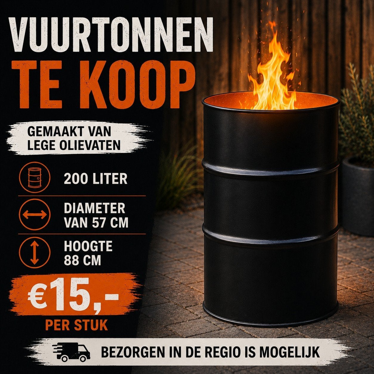 Vuurtonnen te koop, Tuin en Terras, Vuurkorven, Ophalen, Nieuw, Vuurton