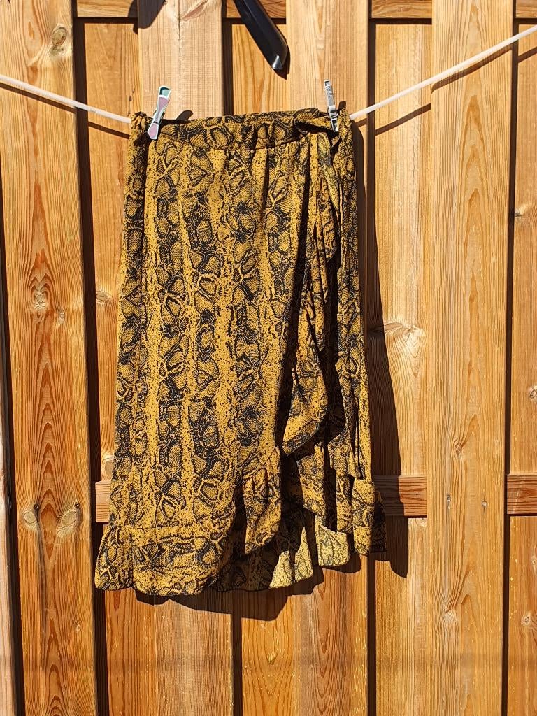 Animal print rok S – flowy ruffle model, Ophalen of Verzenden, Zo goed als nieuw, Bruin, Boven de knie
