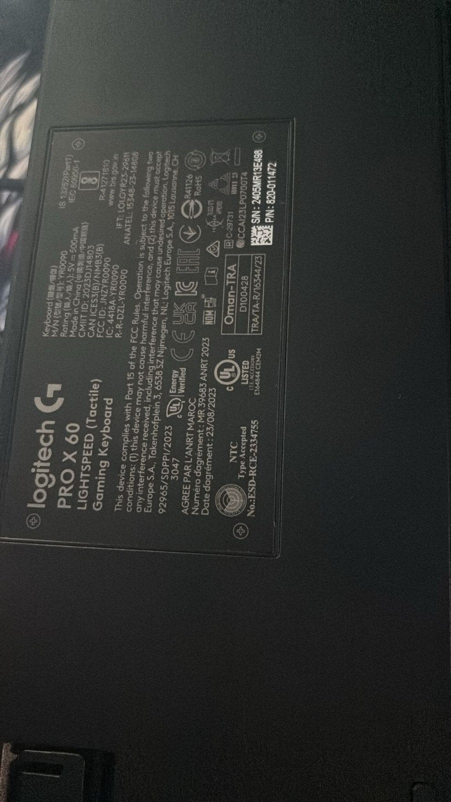Logitech  PRO X 60 LIGHTSPEED Gaming Toetsenbord, Ophalen, Logitech G, Verlichte toetsen, Zo goed als nieuw