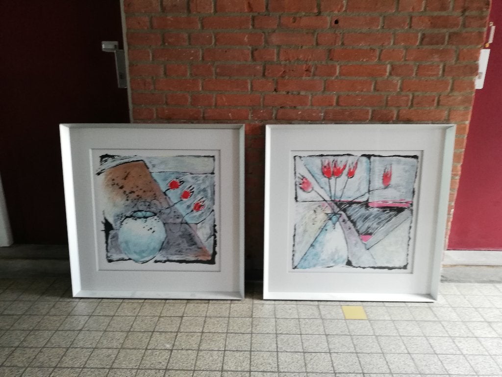 litho,s van Carla Raadsveld, Gesigneerd, Ophalen, Abstract, Lithografie