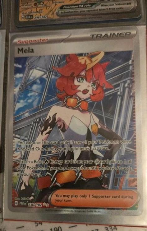 Pokémon TCG Mela Supporter Kaart (236/182) Scarlet & Violet, Ophalen, Zo goed als nieuw, Losse kaart