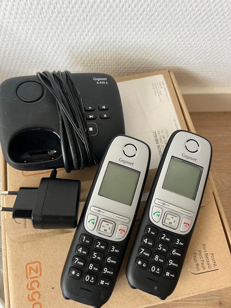 Gigaset A415A Draadloze Telefoon met Twee Handsets, Ophalen of Verzenden, Gebruikt, 2 handsets