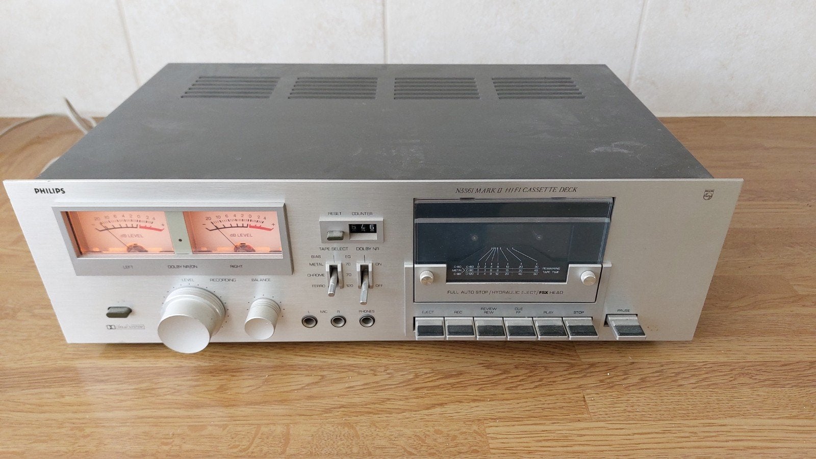 Philips Cassettedeck N5361 Mark II Hifi Cassette Deck, Ophalen, Enkel, Philips, Tiptoetsen