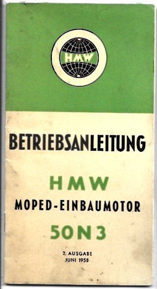 HMW 50 N3 Betriebsanleitung handleiding bromfiets 1958, Fietsen en Brommers, Verzenden, Zo goed als nieuw