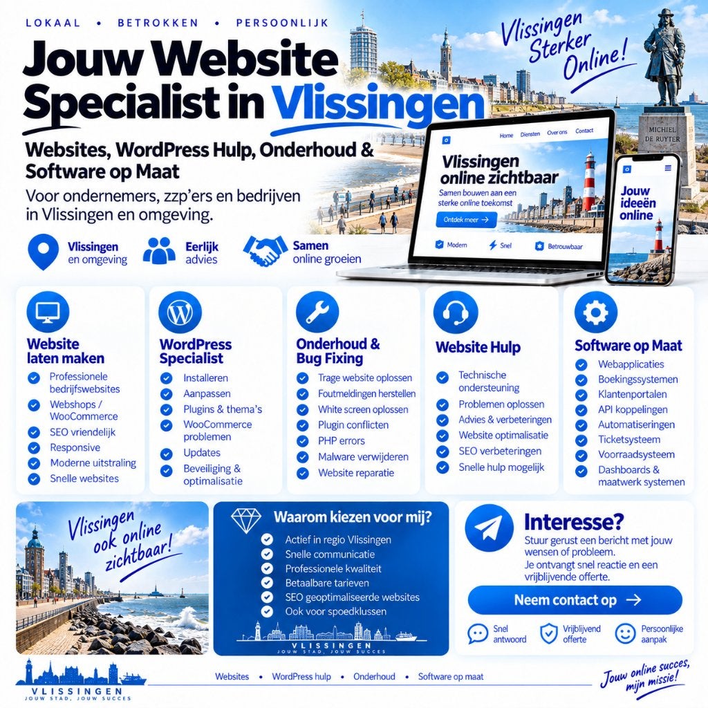 Website Laten Maken & WordPress Hulp Vlissingen, Vacatures, Vanaf 3 jaar, Geschikt als bijbaan, Freelance of Uitzendbasis, 33 - 40 uur