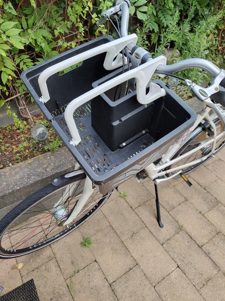 Fietskrat - Zwart, Fietsen en Brommers, Fietsaccessoires | Fietsmanden, Stuurbevestiging, Zo goed als nieuw, Fietskrat, Ophalen