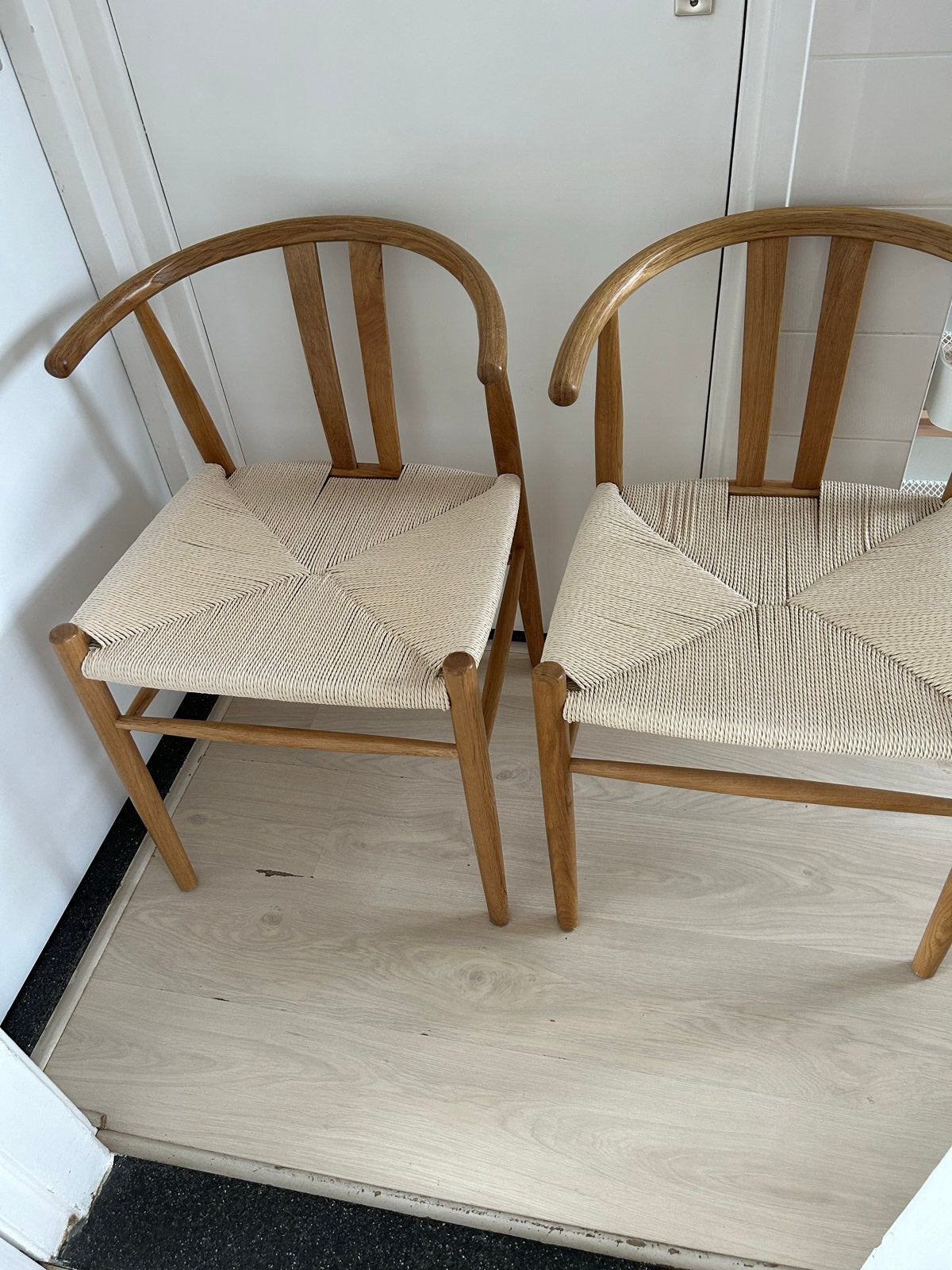 2x GUDERUP Stoel naturel eiken/naturel - Zo goed als nieuw, Huis en Inrichting, Stoelen, Ophalen, Twee, Overige kleuren, Zo goed als nieuw