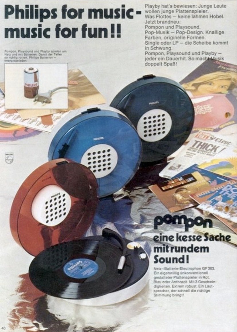 4 x Philips Ufo GF303 (Pompon), Ophalen, Gebruikt, Platenspeler, Philips