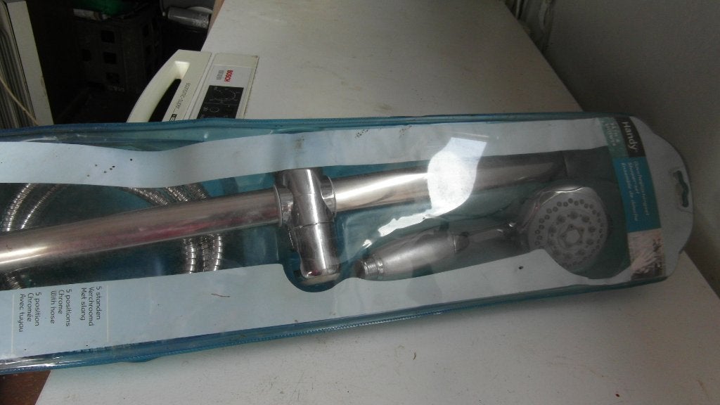 Doche slang met kop nieuw in verpakking, Ophalen, Nieuw, Chroom, Douche