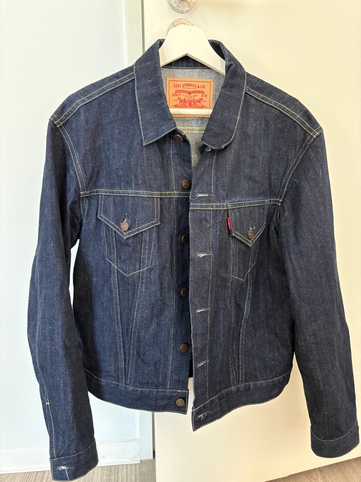 Levi's Vintage Clothing Trucker Jacket, 1961 Type III (557), Ophalen, Zo goed als nieuw, Maat 52/54 (L), Blauw