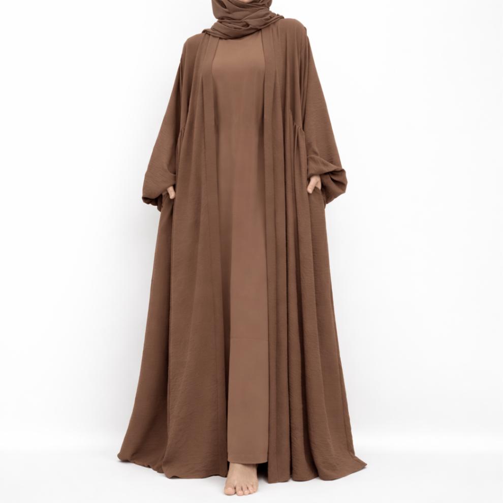 EID tip: Jazz abaya set - driedelig TALL, Kleding | Dames, Jurken, Nieuw, Bruin, Onder de knie, Verzenden