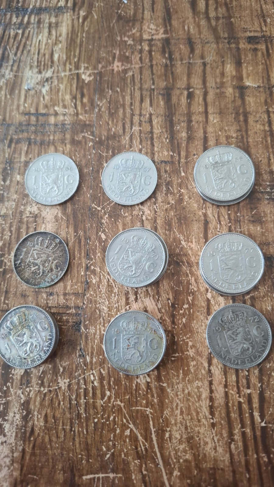 Diverse gulden munten 1956 tot 1977 4x zilver, Ophalen of Verzenden, Nederland, Munten