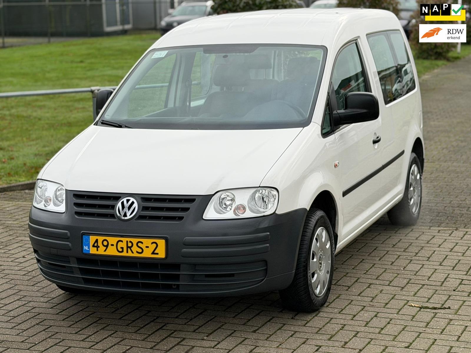 Volkswagen Caddy 2.0 Optive 5p. airco nette auto, Auto's, Voorwielaandrijving, Gebruikt, 4 cilinders, Wit