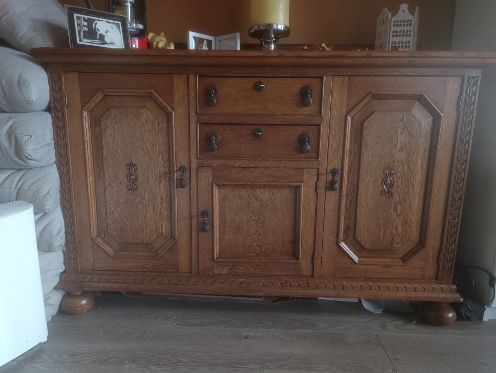 eikenkleur dressoir, Ophalen, Gebruikt, Klassiek/ retro, 25 tot 50 cm