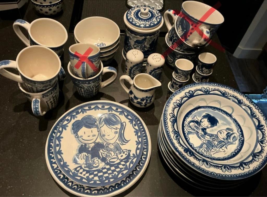Blond Amsterdam servies blauw (mix van nieuw en gebruikt), Huis en Inrichting, Keuken | Servies, Ophalen, Gebruikt, Blond Amsterdam