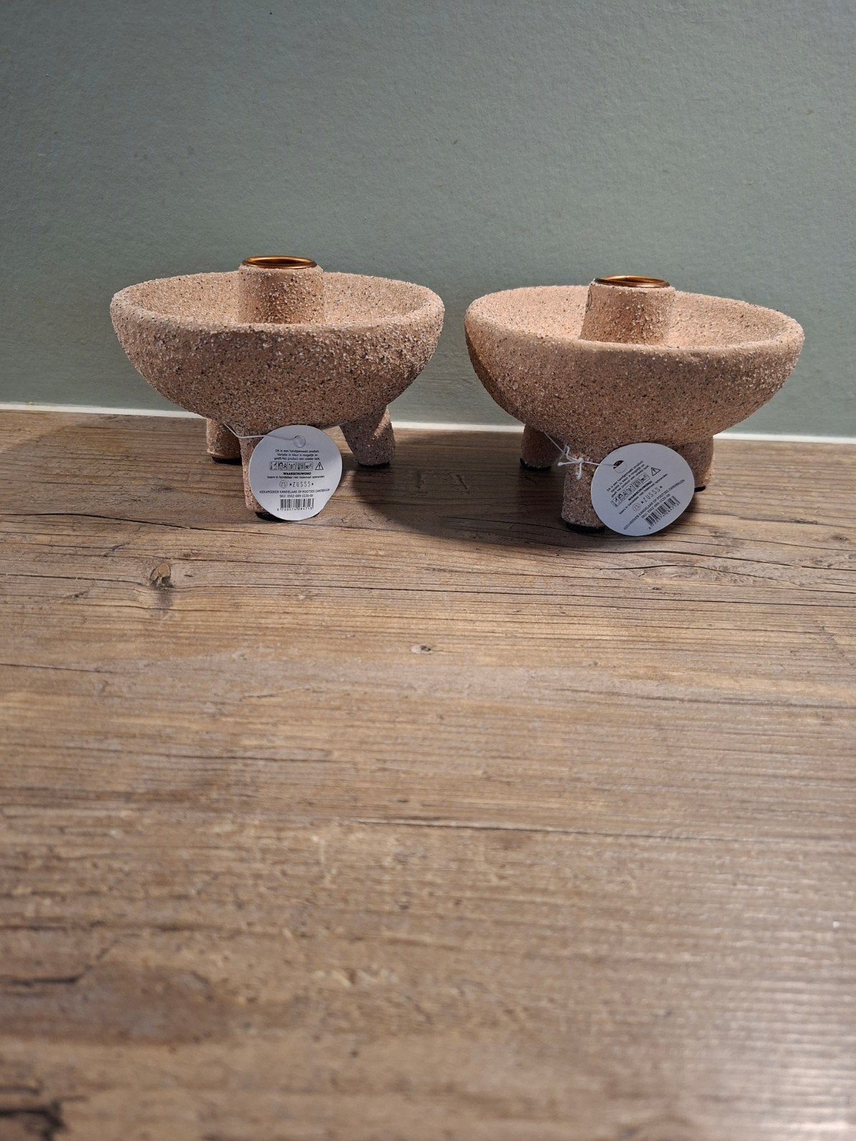Zusss keramieke kandelaar op pootjes, Zusss, 8 cm, Nieuw, Ophalen of Verzenden