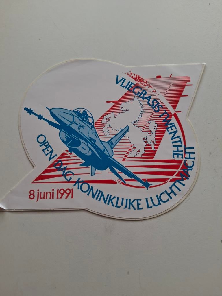 Sticker Open dag Vliegbasis Twente 1991, Ophalen of Verzenden, Luchtmacht, Nederland, Overige typen