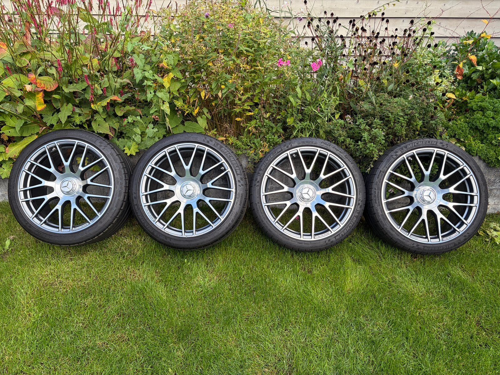 Originele 19” Mercedes Benz C Klasse C63 S AMG wielen, Gebruikt, 265 mm, Banden en Velgen, Personenwagen