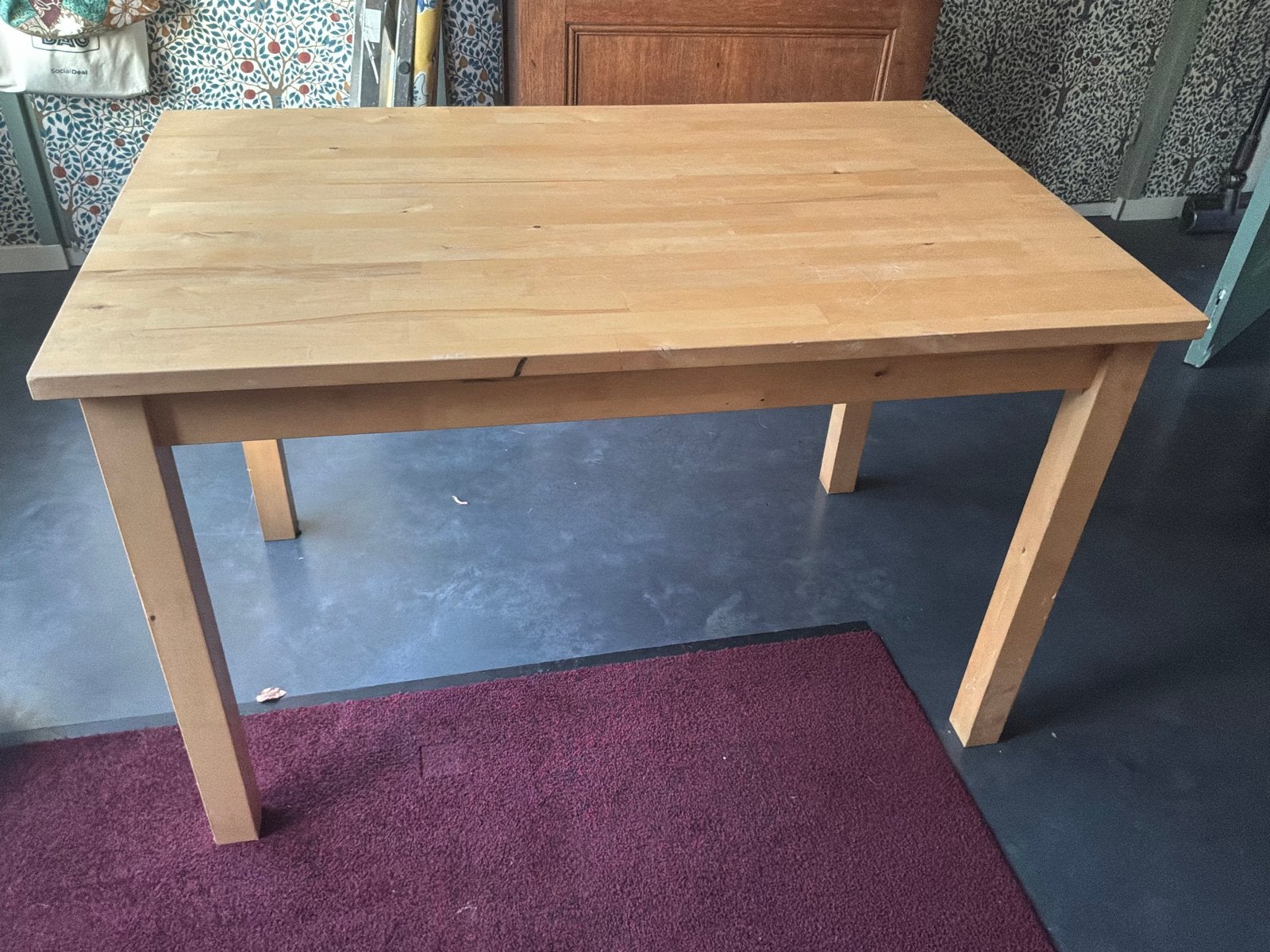 Ikea houten eettafel, Huis en Inrichting, Tafels | Eettafels, Ophalen, Gebruikt, 100 tot 150 cm, 50 tot 100 cm