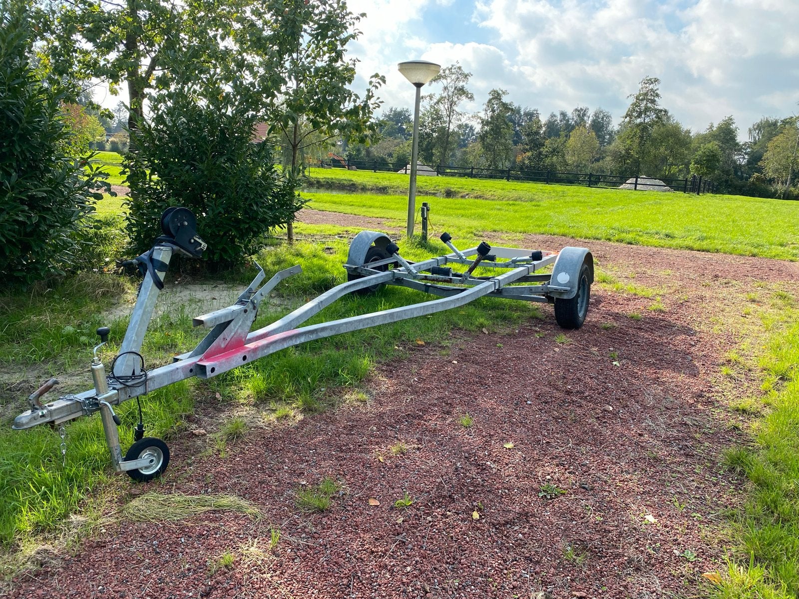 Boottrailer 7 meter met lier en rollen, Ophalen, Gebruikt, 6 tot 9 meter, Overige typen
