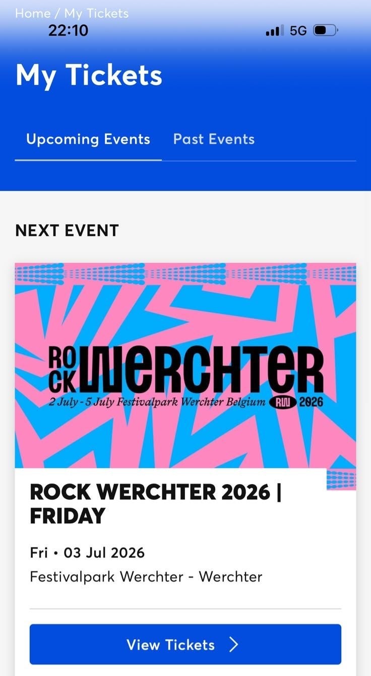 2 dagkaarten voor rock Werchter vrijdag 3 juli, Twee personen