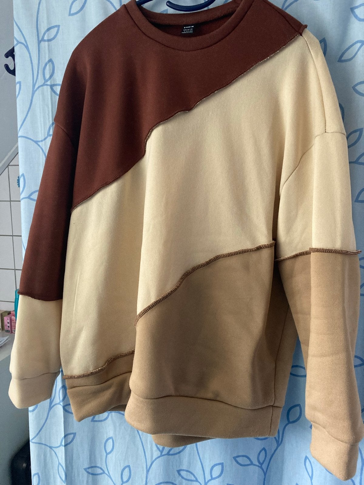 Shein trui met kleurblokken - Bruin/Beige maat L, Verzenden, Zo goed als nieuw, Maat 38/40 (M), Bruin