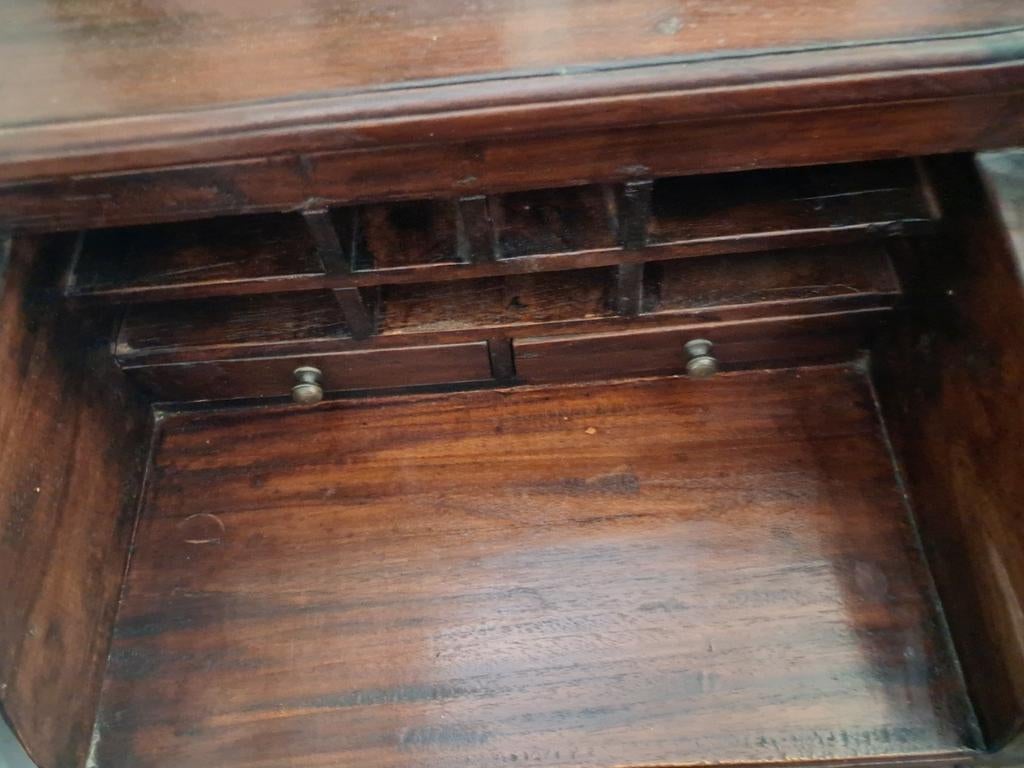 Massive teak kast met lades en gebogen glas en opbergvakken, Ophalen, Gebruikt