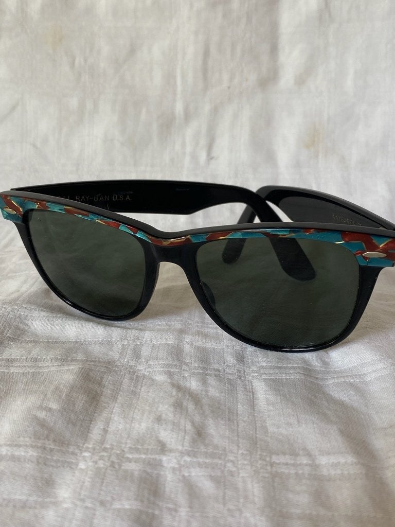 Ray-Ban Wayfarer II B & L USA Street-Neat zonnebril, Gebruikt, Zonnebril, Zwart, Onbekend