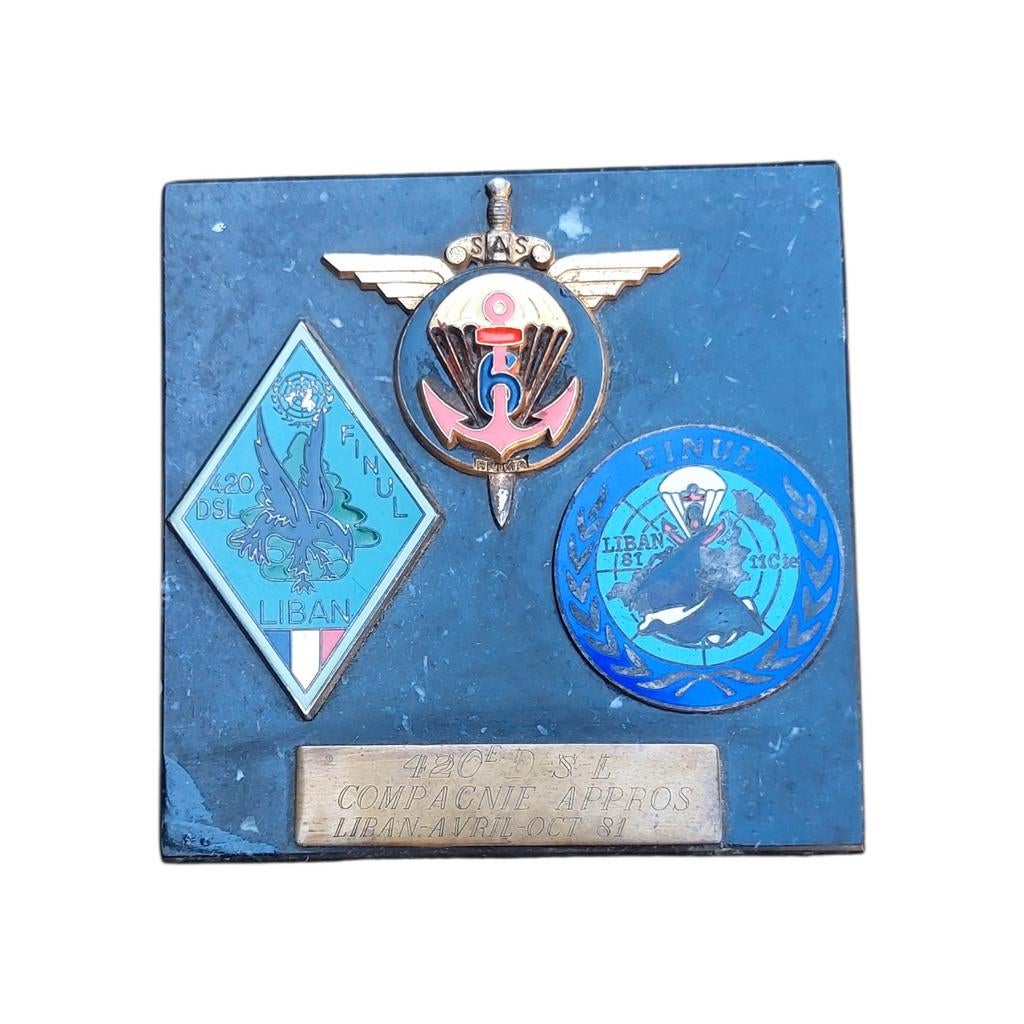 Franse Presse Papier 6th Para Marine Libanon (Unifil), Verzamelen, Ophalen of Verzenden, Marine, Embleem of Badge