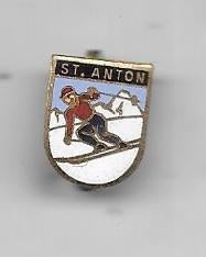 EMAILE SKI BROCHE SPELD SINT ANTON, Verzenden, Gebruikt, Overige onderwerpen, Speldje of Pin
