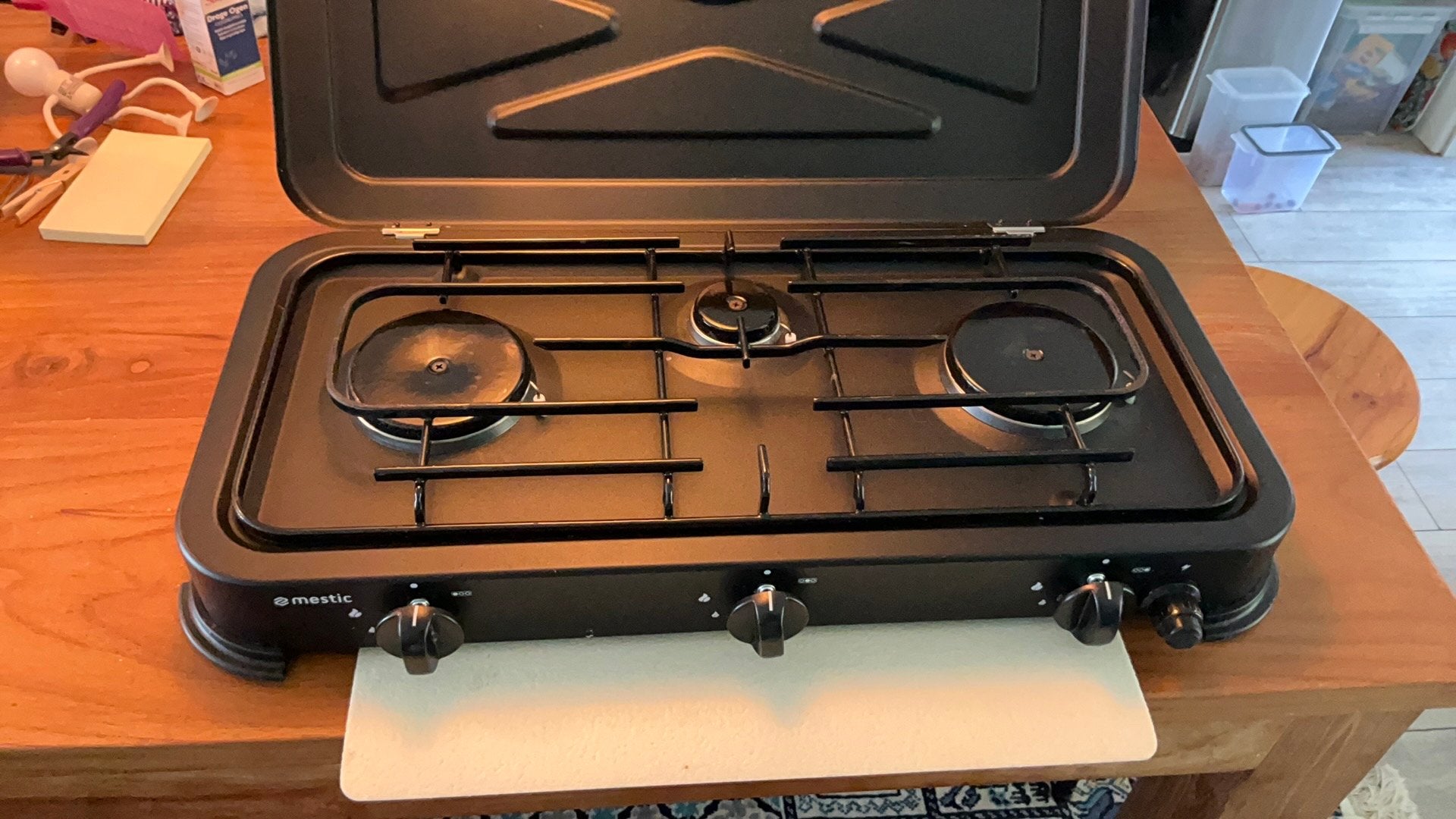 Camping 3 pits gasstel gimec mestic, Caravans en Kamperen, Kampeeraccessoires, Ophalen, Gebruikt