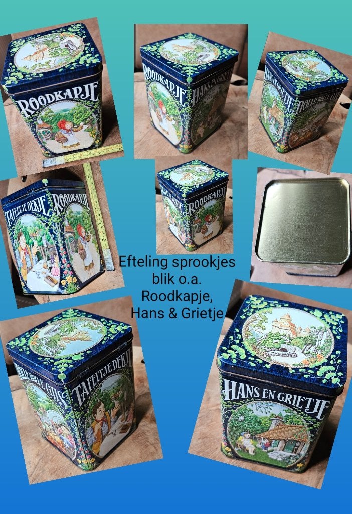 Efteling sprookjesblik 14,5x10x10cm goede vintage staat 1980, Ophalen of Verzenden, Zo goed als nieuw, Gebruiksvoorwerp