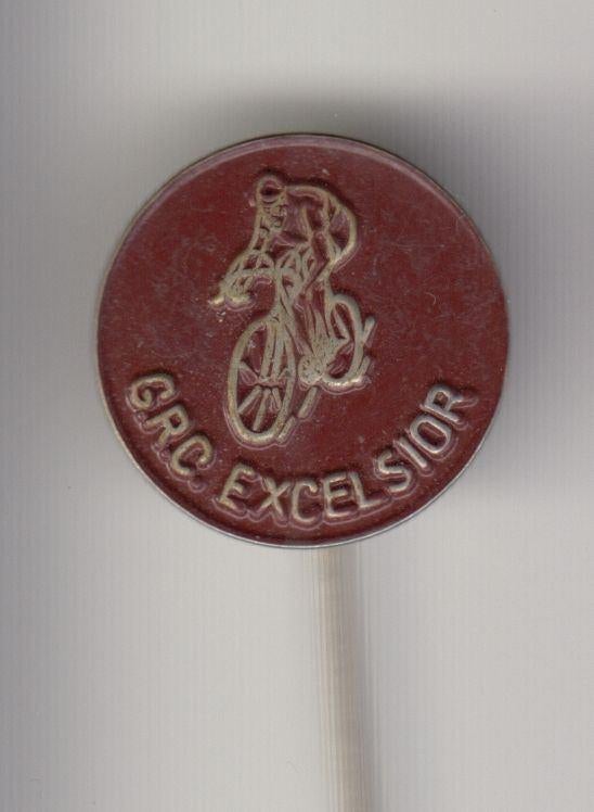 Wielrennen Fiets GRC Excelsior Bordaux speldje, Gebruikt, Niet vindbaar, Niet vindbaar, Speldje of Pin