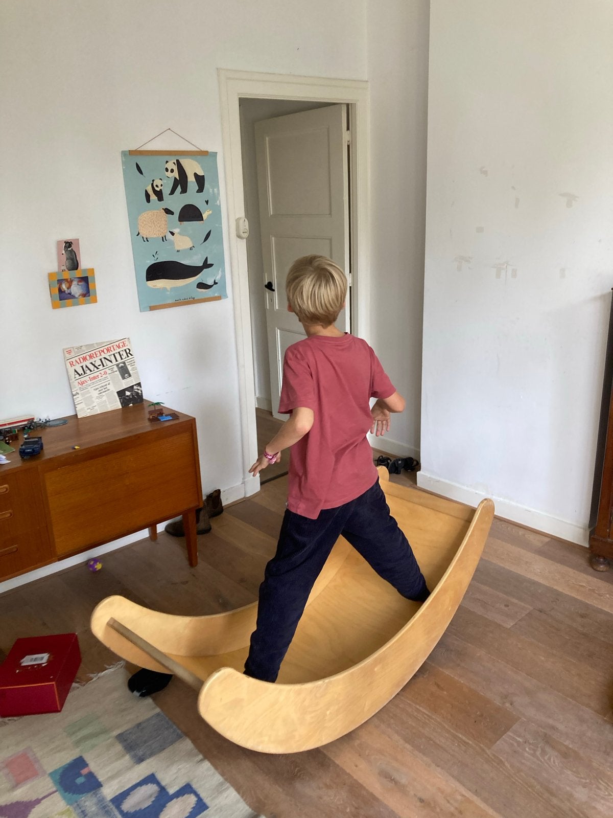 Houten Wobbelboard / Balansbord voor Kinderen, Ophalen, Gebruikt, Rij- of Hobbelspeelgoed
