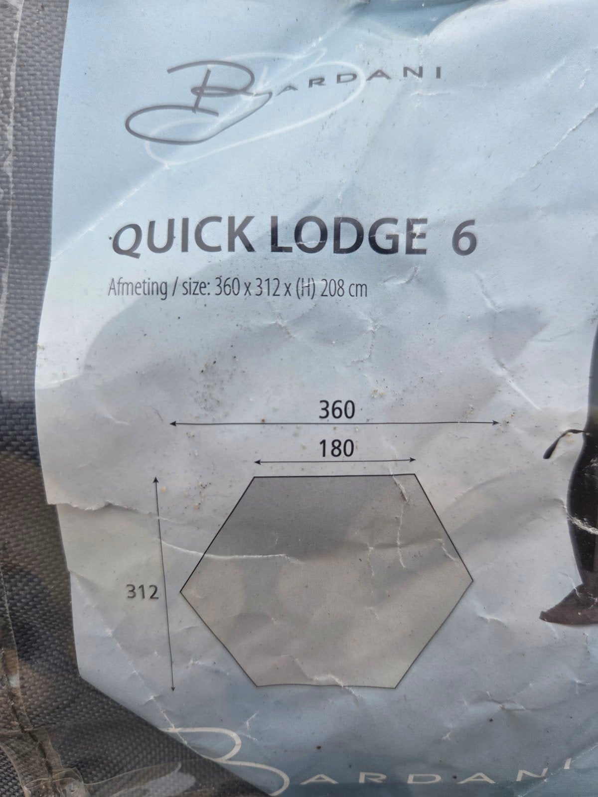 Bardani Quick Lodge 6 partytent/schelter in draagtas, Ophalen, Gebruikt