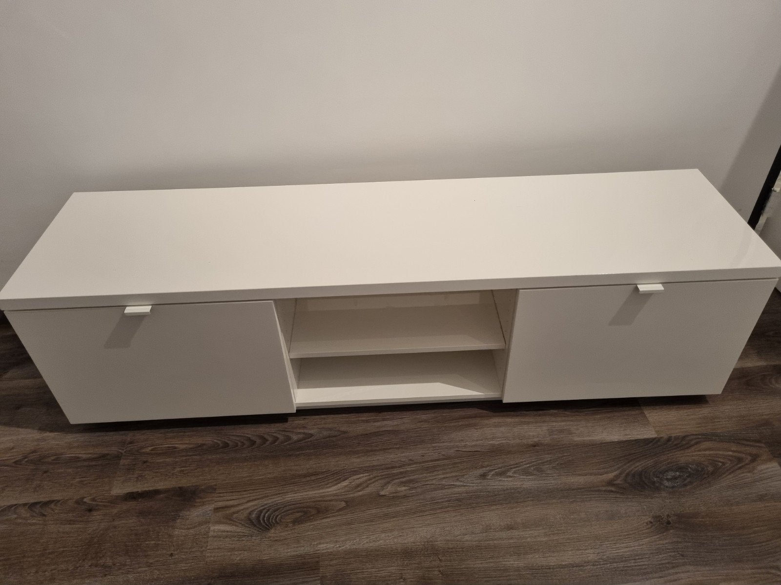 Ikea Byås Tv-meubel hoogglans wit 160x42x45, Huis en Inrichting, Kasten | Televisiemeubels, Ophalen, Overige materialen, Gebruikt