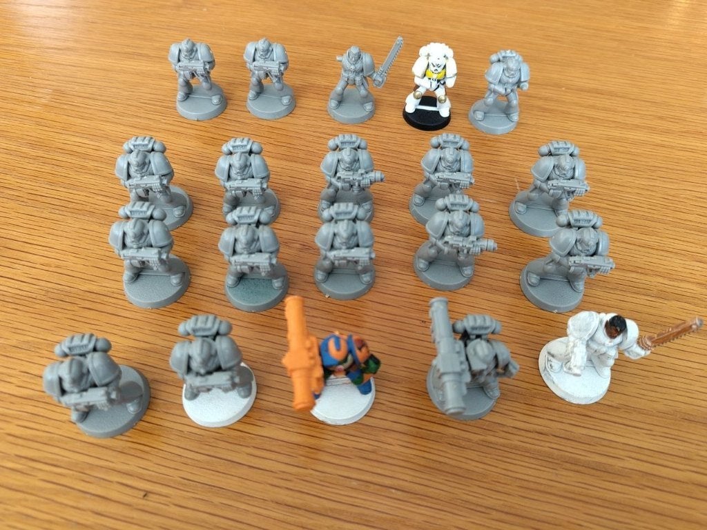 20 Oude Space Marines (Warhammer 40k), Hobby en Vrije tijd, Wargaming, Met verf, Gebruikt, Figuurtje(s), Ophalen of Verzenden