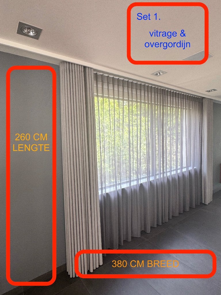 Luxe Gordijnen & Vitrages met Waveplooi - Ruim 45 Meter, Ophalen, Overige materialen, Overgordijn, Overige merken