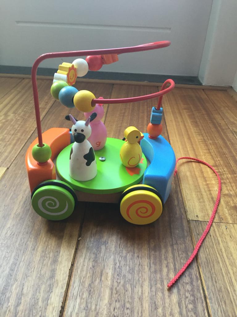 Big Jigs houten boerderijauto trekdieren, Ophalen of Verzenden, Zo goed als nieuw