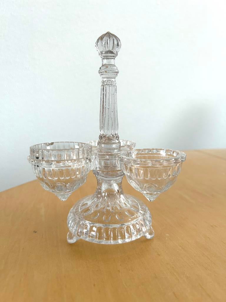 Condimentenset van persglas jaren ‘30, Ophalen of Verzenden