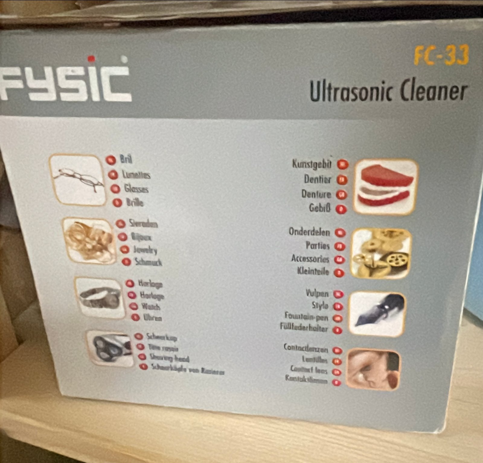 FYSIC FC-33 Ultrasone Reiniger voor Brillen, Sieraden, etc., Sieraden, Tassen en Uiterlijk, Overige Accessoires, Ophalen, Nieuw
