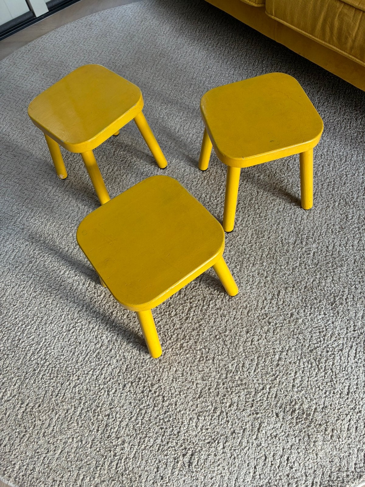 Ikea flisat krukjes kinderkrukjes okergeel, Ophalen of Verzenden, Zo goed als nieuw, Hout